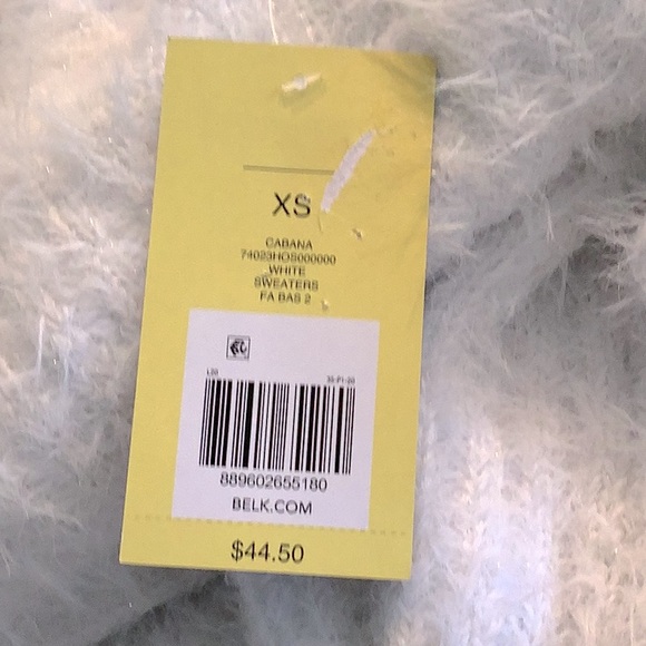 Cabana by Crown & Ivy New With Tag Eyelash Sweater with Sparkle XS White - Picture 7 of 7